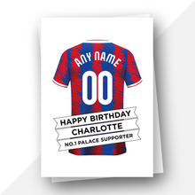 Load image into Gallery viewer, Personalised: Crystal Palace Football Fan Birthday Card