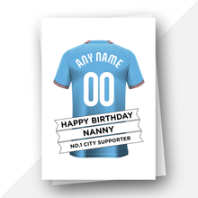 Load image into Gallery viewer, Personalised: Manchester City Football Fan Birthday Card