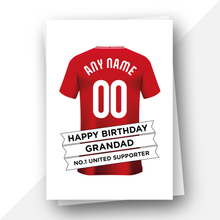 Load image into Gallery viewer, Personalised: Man U Football Fan Birthday Card