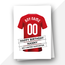 Load image into Gallery viewer, Personalised: Man U Football Fan Birthday Card