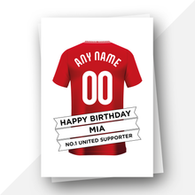 Load image into Gallery viewer, Personalised: Man U Football Fan Birthday Card