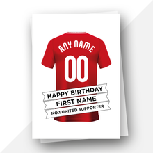 Load image into Gallery viewer, Personalised: Man U Football Fan Birthday Card