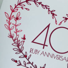 Load and play video in Gallery viewer, Personalised: 40th Ruby Anniversary