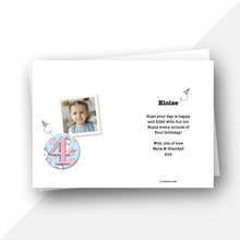 Load image into Gallery viewer, Personalised: Polaroid photo unicorn birthday card