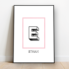 Load image into Gallery viewer, Personalised: Keepsake initial print for him