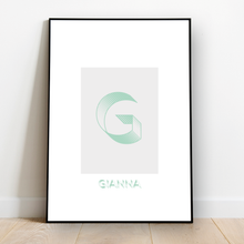 Load image into Gallery viewer, Personalised: Keepsake initial print for her