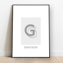 Load image into Gallery viewer, Personalised: Keepsake initial print for him