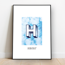 Load image into Gallery viewer, Personalised: Keepsake initial print for him
