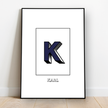 Load image into Gallery viewer, Personalised: Keepsake initial print for him