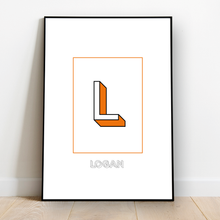 Load image into Gallery viewer, Personalised: Keepsake initial print for him