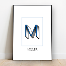 Load image into Gallery viewer, Personalised: Keepsake initial print for him