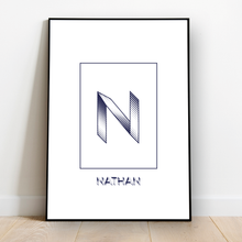 Load image into Gallery viewer, Personalised: Keepsake initial print for him