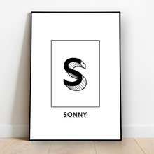 Load image into Gallery viewer, Personalised: Keepsake initial print for him