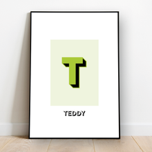 Load image into Gallery viewer, Personalised: Keepsake initial print for him