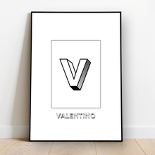 Load image into Gallery viewer, Personalised: Keepsake initial print for him