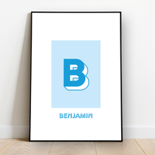 Load image into Gallery viewer, Personalised: Keepsake initial print for him