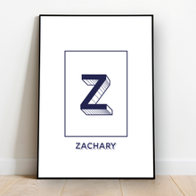 Load image into Gallery viewer, Personalised: Keepsake initial print for him