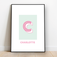 Load image into Gallery viewer, Personalised: Keepsake initial print for her
