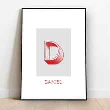 Load image into Gallery viewer, Personalised: Keepsake initial print for him