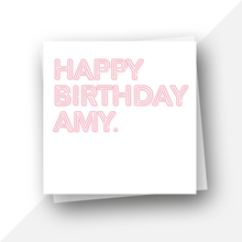 Load image into Gallery viewer, Personalised: Happy birthday neon lights card
