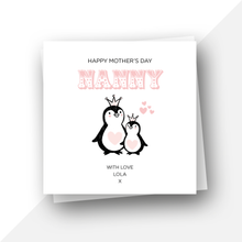 Load image into Gallery viewer, Penguins: Personalised Happy Mother's Day Nanny
