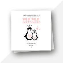 Load image into Gallery viewer, Penguins: Personalised Happy Mother's Day Nanny