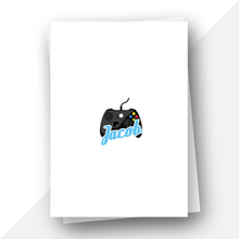 Load image into Gallery viewer, Personalised: Gamer birthday card with blue text