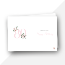 Load image into Gallery viewer, 80 Personalised floral birthday card