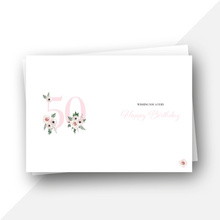 Load image into Gallery viewer, 50 Personalised floral birthday card