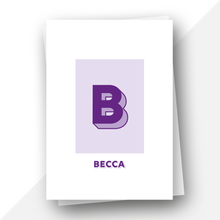Load image into Gallery viewer, Personalised: Keepsake initial birthday card for her