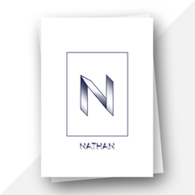 Load image into Gallery viewer, Personalised: Keepsake initial birthday card for him