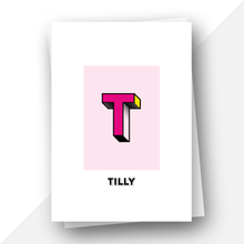 Load image into Gallery viewer, Personalised: Keepsake initial birthday card for her