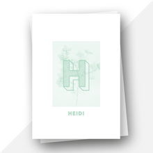 Load image into Gallery viewer, Personalised: Keepsake initial birthday card for her