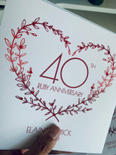 Load image into Gallery viewer, Personalised: 40th Ruby Anniversary