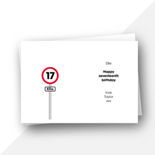 Load image into Gallery viewer, 17 Personalised: Bloody ‘L’ you’re 17 milestone birthday card