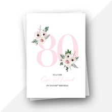 Load image into Gallery viewer, 80 Personalised floral birthday card