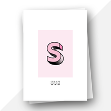 Load image into Gallery viewer, Personalised: Keepsake initial birthday card for her