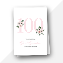 Load image into Gallery viewer, 100 Personalised floral birthday card