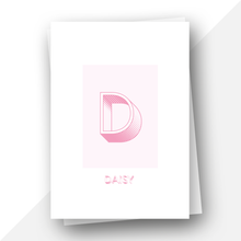 Load image into Gallery viewer, Personalised: Keepsake initial birthday card for her