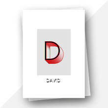 Load image into Gallery viewer, Personalised: Keepsake initial birthday card for him