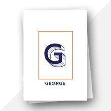 Load image into Gallery viewer, Personalised: Keepsake initial birthday card for him
