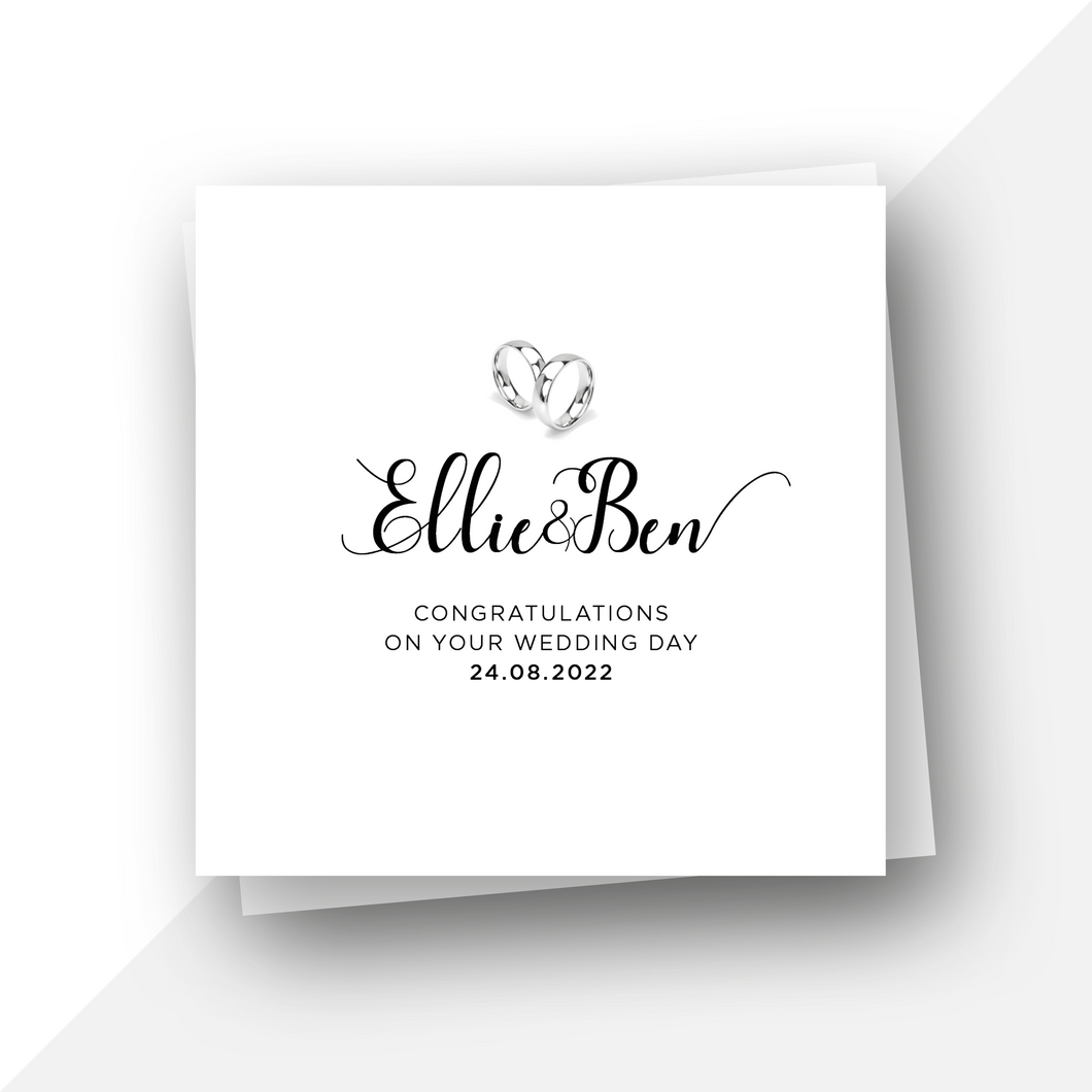 Personalised: Wedding day rings