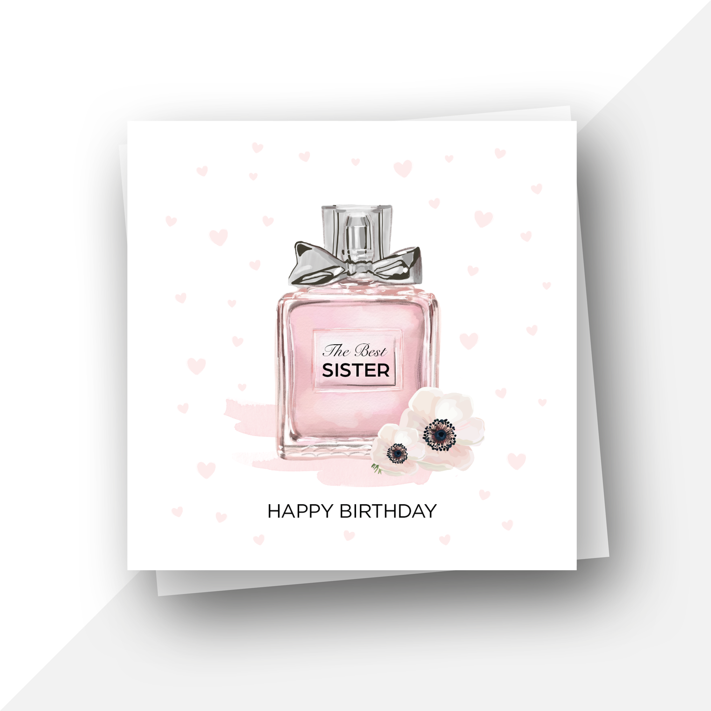 Perfume bottle: The best sister birthday card