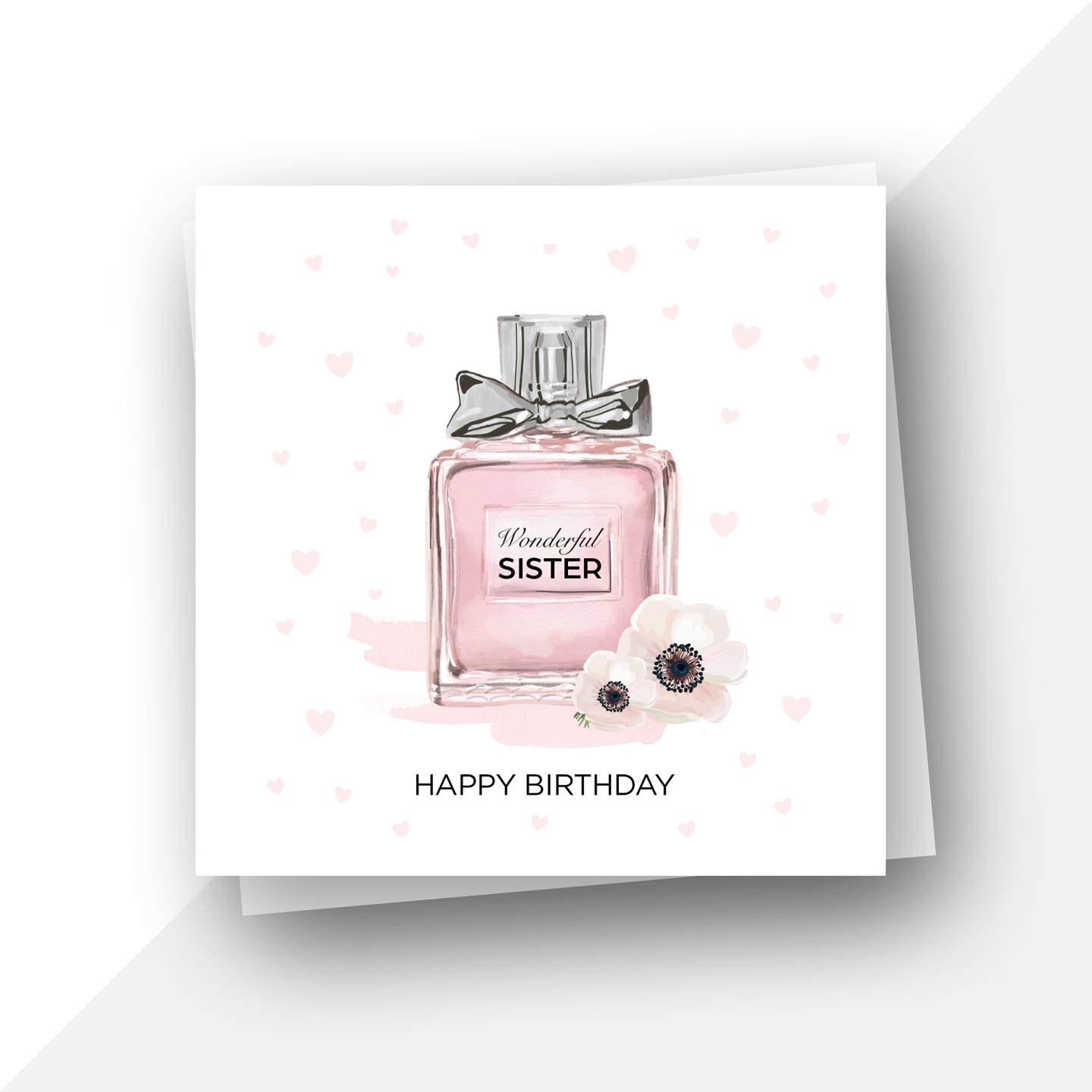 Perfume bottle: Wonderful sister birthday card