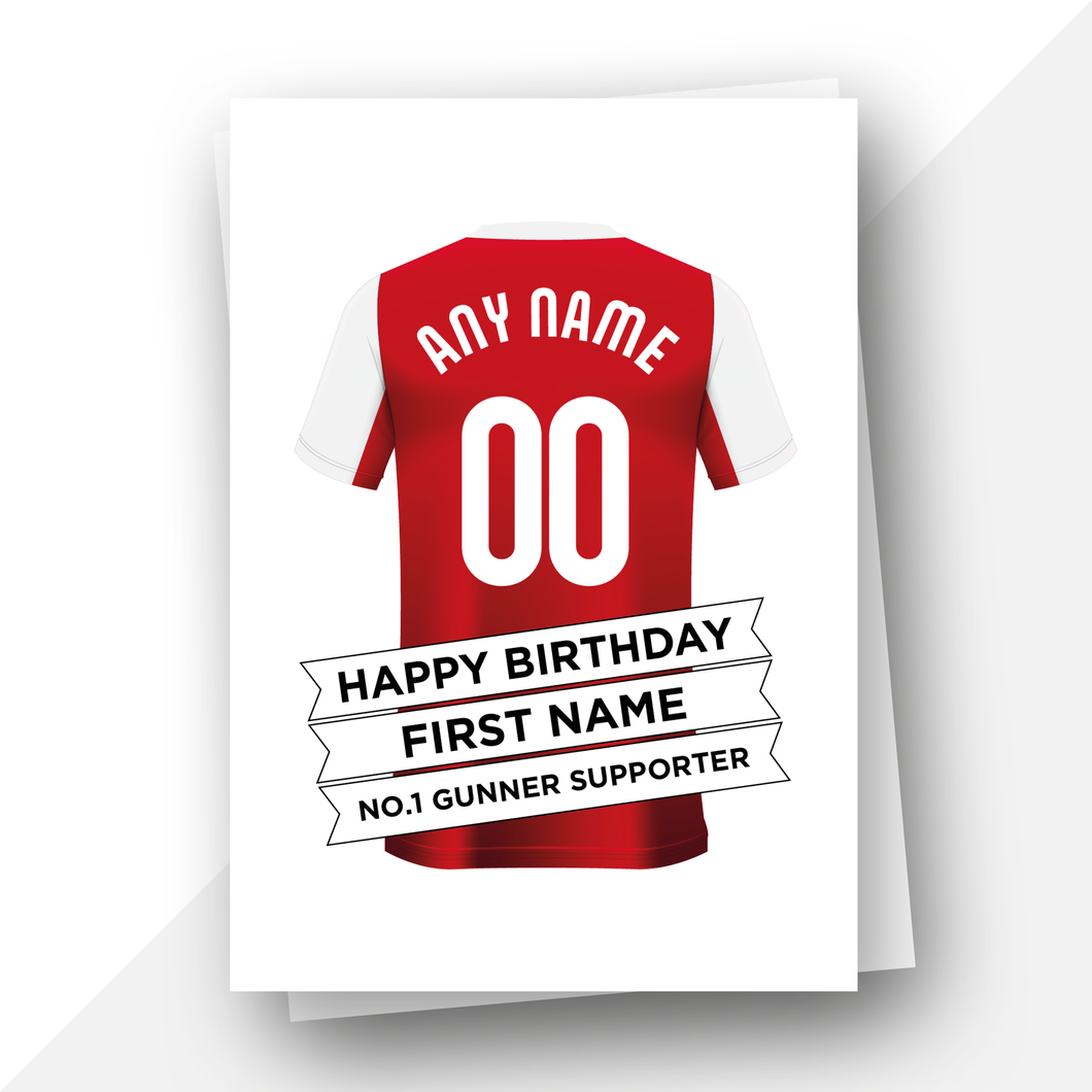 Personalised: Arsenal Football Fan Birthday Card