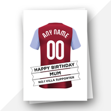 Load image into Gallery viewer, Personalised: Aston Villa Football Fan Birthday Card
