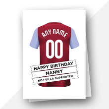 Load image into Gallery viewer, Personalised: Aston Villa Football Fan Birthday Card
