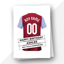 Load image into Gallery viewer, Personalised: Aston Villa Football Fan Birthday Card
