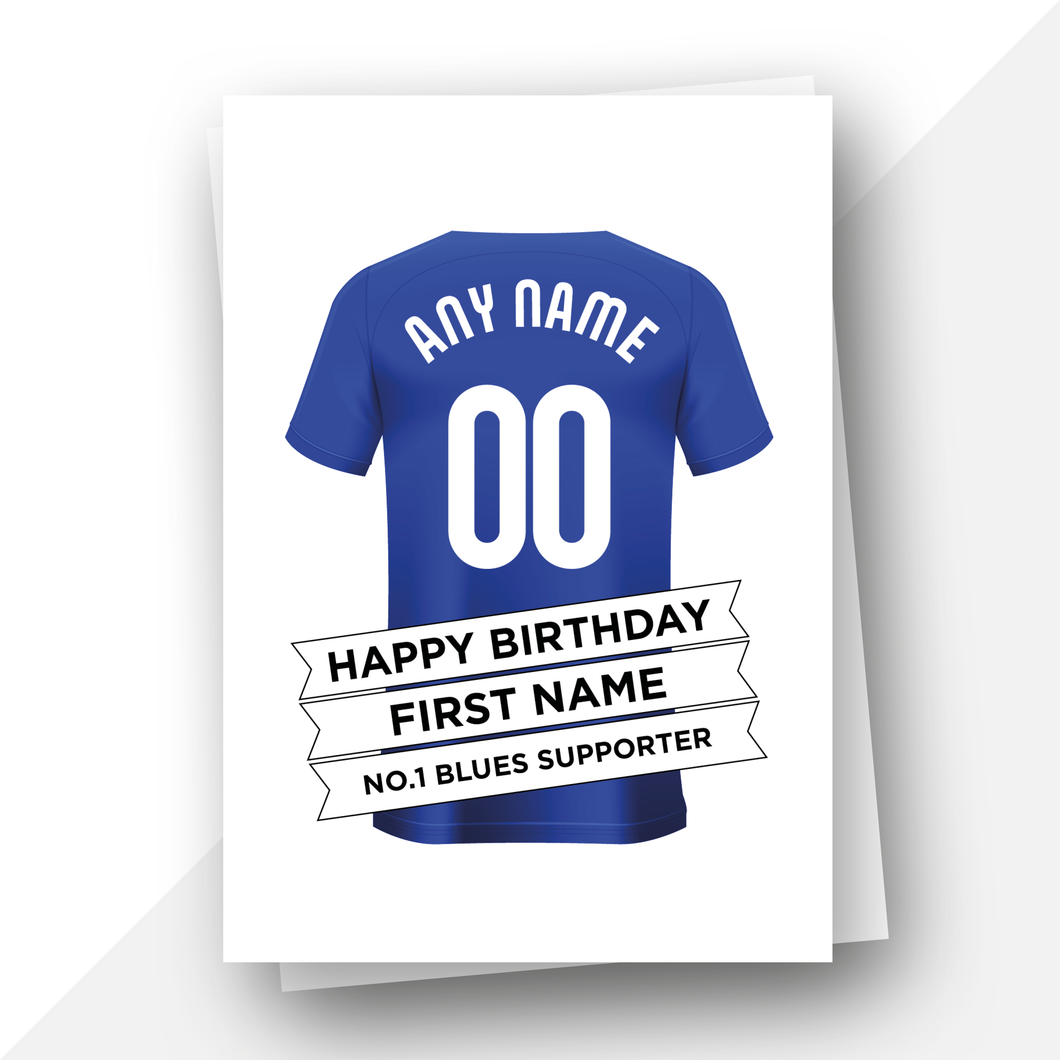 Personalised: Chelsea Football Fan Birthday Card