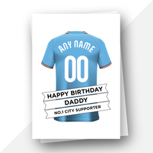 Load image into Gallery viewer, Personalised: Manchester City Football Fan Birthday Card
